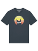 wat? Apparel T-Shirt Sunset Cat in India Ink Grey