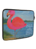 Mr. & Mrs. Panda Notebook Sleeve Flamingo Classic Design mit Spruch in Weiß