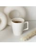 Intirilife Kaffee Tee Tasse 400 ml mit gerilltem Muster Becher mit Henkel in 1x Weiß