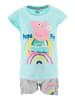 Peppa Pig 2tlg. Outfit: Sommer-Set  T-Shirt und Shorts mit Paillette in Türkis