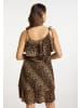 faina Damen Kleid Mit Leoprint in Beige Leo