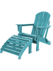 Aspero Gartenstuhl Adirondack mit Fußstütze in Türkis