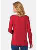 GOLDNER Kurzgröße:  Langarmshirt mit tonaler Zierkante in rot