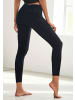 H.I.S Leggings in schwarz-bedruckt, schwarz-uni