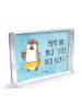 Mr. & Mrs. Panda Kunststoffrahmen Pinguin Kokosnuss mit Spruch in Eisblau