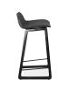 KADIMA DESIGN Barhocker gepolstert, Stoff, Buchenholz-Beine, Skandi-Look in Anthrazit-Schwarz