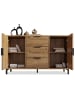ABRIHOME Sideboard Eiche-Dekor Kommode mit 2 Türen und 3 Schubladen