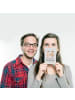 Mr. & Mrs. Panda Postkarte Faultier Pärchen mit Spruch in Grau Pastell