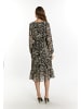 faina Damen Kleid Mit Zebra-Print in Beige Schwarz