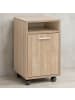 KADIMA DESIGN Rollcontainer OSSOLA, weiß/Sonoma, mit Ablagefach und Rollen in Beige
