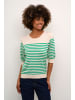 CULTURE Strickpullover CUannemarie Classic fit in Whitecap/HollyGreen Stripe