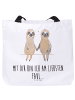 Mr. & Mrs. Panda Badetasche Faultier Pärchen mit Spruch in Weiß