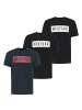 Mustang T-Shirt 3er Pack in 2xSchwarz/Dunkelblau