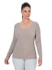 Ulla Popken Langarmshirt in dunkelbeige