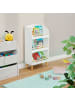 relaxdays Kinderbücherregal in Weiß/ Natur - (B)50 x (H)95,5 x (T)24 cm