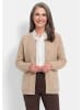 GOLDNER Kurzgröße:  Warme Strickjacke aus Merinowolle in beige / gemustert