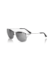 Frankie Morello Silber Metallic Faser Herren Sonnenbrille