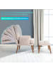 ABRIHOME Loungesessel in Beige mit Fußstütze 5 Stufen verstellbar und Ablage
