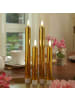 MARELIDA 2x LED Stabkerzen Tafelkerzen H: 17cm in gold glänzend
