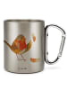 Mr. & Mrs. Panda Thermotasse Rotkehlchen Federn ohne Spruch in Silber