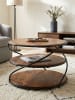 KADIMA DESIGN Couchtisch 58x58x40,5 cm Massivholz / Metall mit Stauraum,
