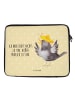 Mr. & Mrs. Panda Notebook Tasche Rabe Sombrero mit Spruch in Gelb Pastell