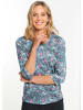 GOLDNER Kurzgröße:  Druckshirt Raffiniertes Druckshirt mit 3/4-Arm in hellblau / bunt