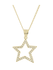 Adeliás Damen Anhänger – Stern Charmanhänger aus 925 Silber mit Zirkonia in gold