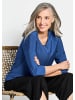 GOLDNER Kurzgröße:  Blusenshirt Viskosebluse mit 3/4-Ärmeln, Rundhals in royalblau