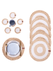 Beliani 12-set Platzdeckchen und Untersetzer TUMERIC in Naturfarben/Beige