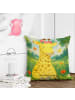 Mr. & Mrs. Panda Couchkissen Giraffe Blumenkranz Design ohne Spruch in Weiß