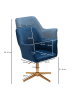 FineBuy Bürostuhl in Blau / Samt / 97x55x55