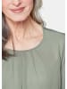 GOLDNER Kurzgröße:  Blusenshirt Chiffon-Shirt mit 3/4-Arm, Rundhals in baummoos