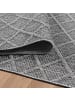 KADIMA DESIGN Teppich Outdoor Waschbar Raute CORTINA Strapazierfähig OEKO-TEX Balkon in Grau
