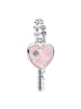 Pandora Charm-Anhänger Opalisierender Herz-Schlüssel Silber