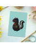 Mr. & Mrs. Panda Postkarte Stinktier Blume ohne Spruch in Türkis Pastell