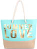 normani Bequeme Sommer-Umhängetasche, Strandtasche in Summer Love Turquoise/Gold