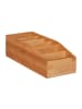 relaxdays Aufbewahrungsbox mit 6 Fächern in Natur - (B)14 x (H)10 x (T)35 cm