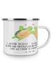 Mr. & Mrs. Panda Emaille Tasse 50. Hochzeitstag mit Spruch in Weiß