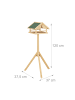relaxdays Vogelfutterhaus in Natur - (B)37 x (H)120 x (T)37,5 cm