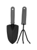 PROGARDEN Gartenwerkzeug-Set, Handgrubber und Blumenkelle in Grau, 48 cm