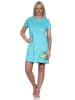 NORMANN Nachthemd kurzarm Kiwi Print - 86398 in türkis