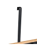 relaxdays Türgarderobe "6 Haken" in Schwarz/ Natur - (B)40 x (H)26 x (T)7,5 cm