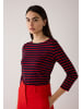 More & More softes 3/4 Shirt, gestreift in dark blue/red