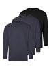 Ragman Langarmshirt Basic in Dunkelblau / schwarz