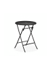 relaxdays Gartentisch "Rattan-Optik" in Schwarz - (H)75 x Ø 60 cm