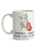 Mr. & Mrs. Panda Kaffeetasse Kontrabass Liebe mit Spruch in Weiß