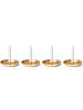 Novaliv 12x Stabkerzenhalter Deko Schale Gold 18cm Tafelkerzen Weihnachtliche in Gold