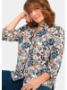 GOLDNER Kurzgröße:  Viskosebluse mit floralem Muster in beige / blau / geblümt