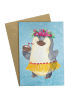 Mr. & Mrs. Panda Klappkarte Pinguin Kokosnuss ohne Spruch in Eisblau